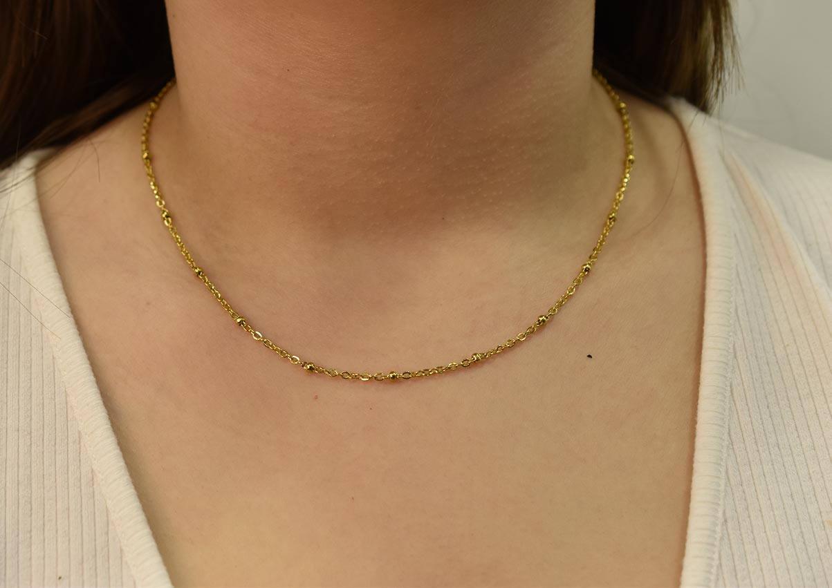 Leticia Chain Gold 2MM Αλυσίδα λαιμού από ανοξείδωτο ατσάλι 316L